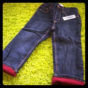 Old Navy - Red Fleece Lined Jeans - 2T, NWT!
